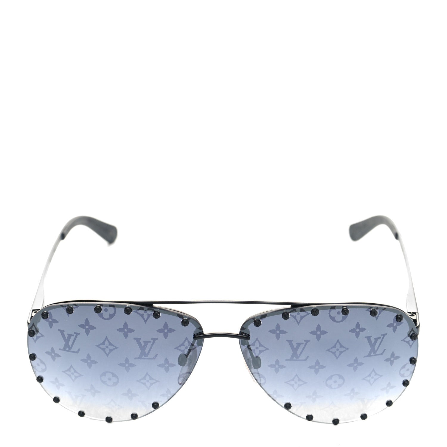 Louis Vuitton Monogram The Party Aviator Sunglasses Z0971U Black 2 of 8