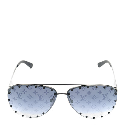 Louis Vuitton Monogram The Party Aviator Sunglasses Z0971U Black 2 of 8