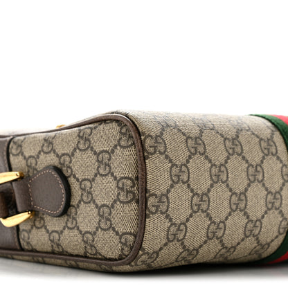 Gucci GG Supreme Monogram Web Small Ophidia Shoulder Bag Brown 9 of 13
