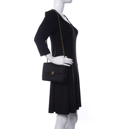 Chanel Satin Flap Shoulder Bag Black 2 of 10