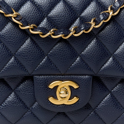 Chanel Caviar Quilted Medium Double Flap Navy 9 of 11