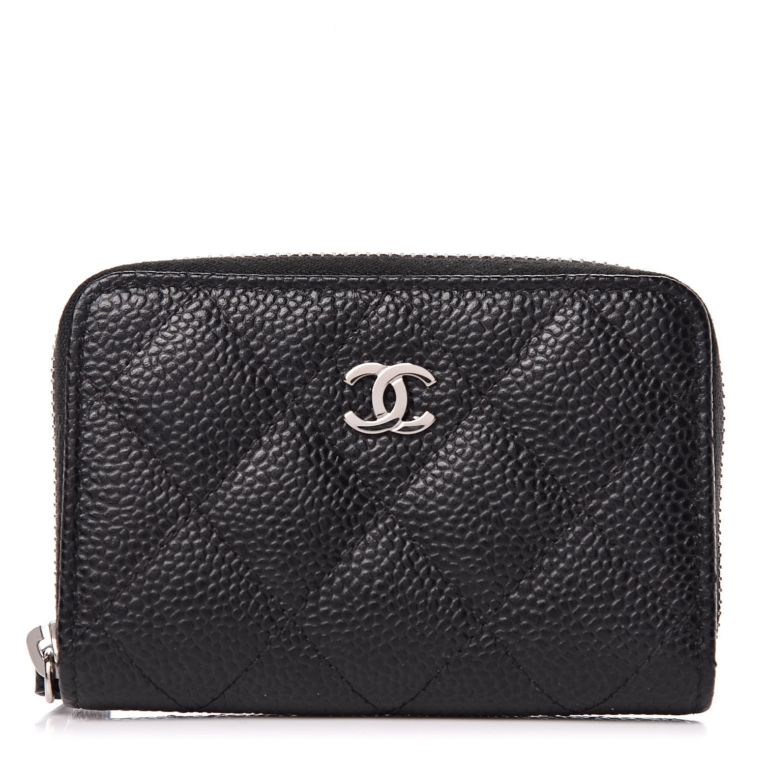Chanel Caviar Quilted Zip Coin Purse Black 1 of 8