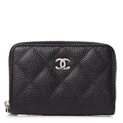Chanel Caviar Quilted Zip Coin Purse Black 1 of 8