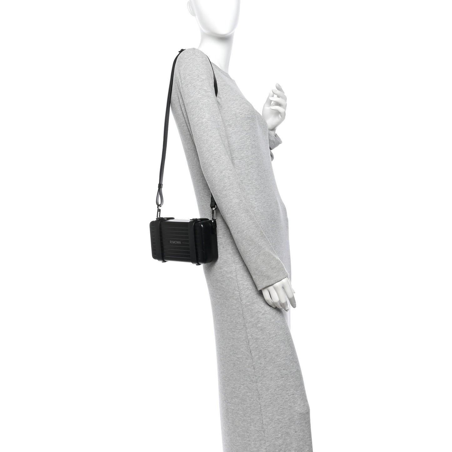 Matte Aluminum Personal Cross-Body Bag Black