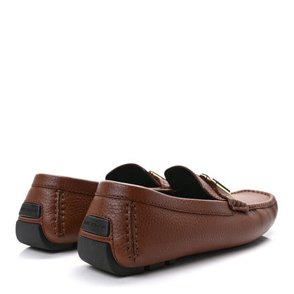 Louis Vuitton Calfskin Mens LV Loafers 10 Brown 4 of 9