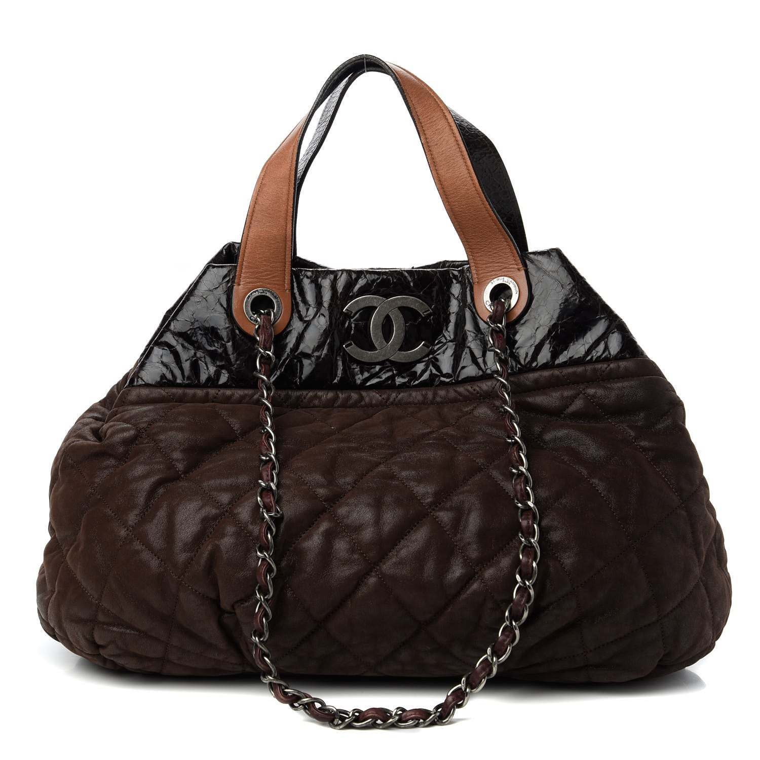 Chanel Iridescent Calfskin Quilted Large In The Mix Tote Brown 1 of 12