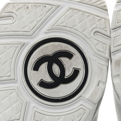 Chanel Velour Tweed CC Sneakers 39 White 8 of 12