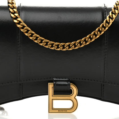 Balenciaga Shiny Box Calfskin Hourglass Chain Bag Black 7 of 9