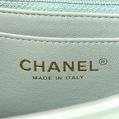 Chanel Lambskin Quilted Mini Rectangular Flap Light Green 6 of 9