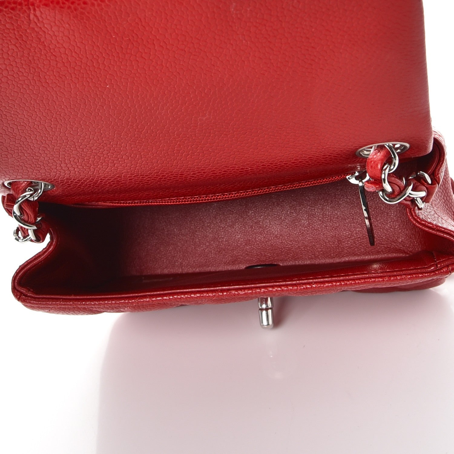 Chanel Caviar Quilted Mini Square Flap Dark Red 5 of 8