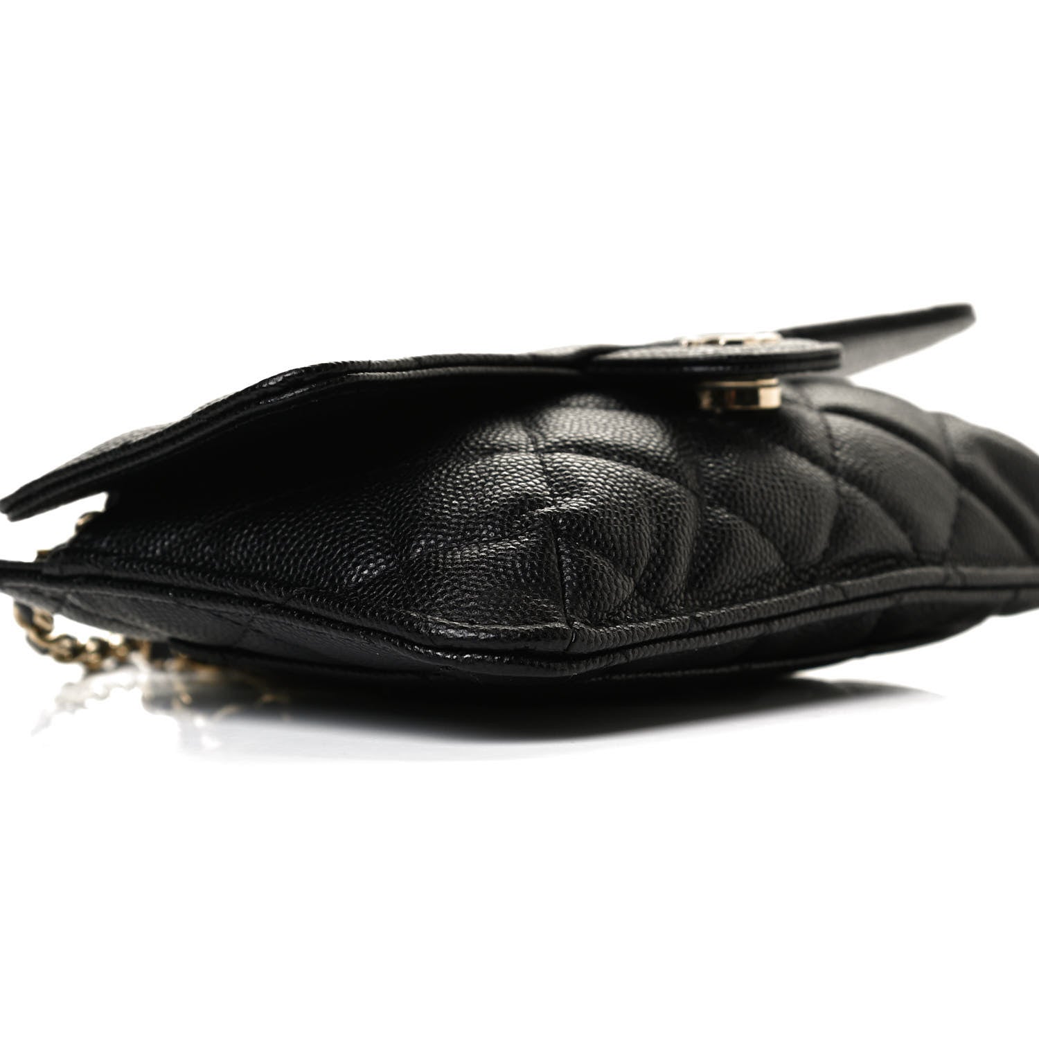 Chanel Caviar Fabric Quilted Foldable Tote With Chain Black Multicolor 8 of 14