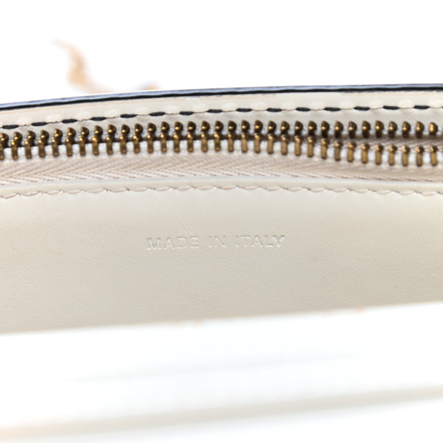 Calfskin J'Adior Wallet on Chain Pouch Off White