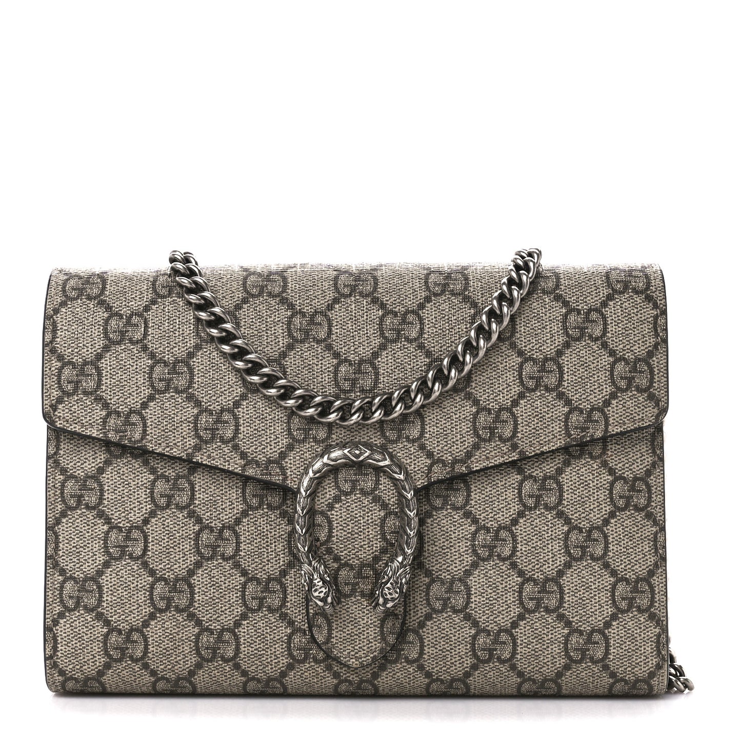 GG Supreme Monogram Mini Dionysus Chain Wallet Beige Black