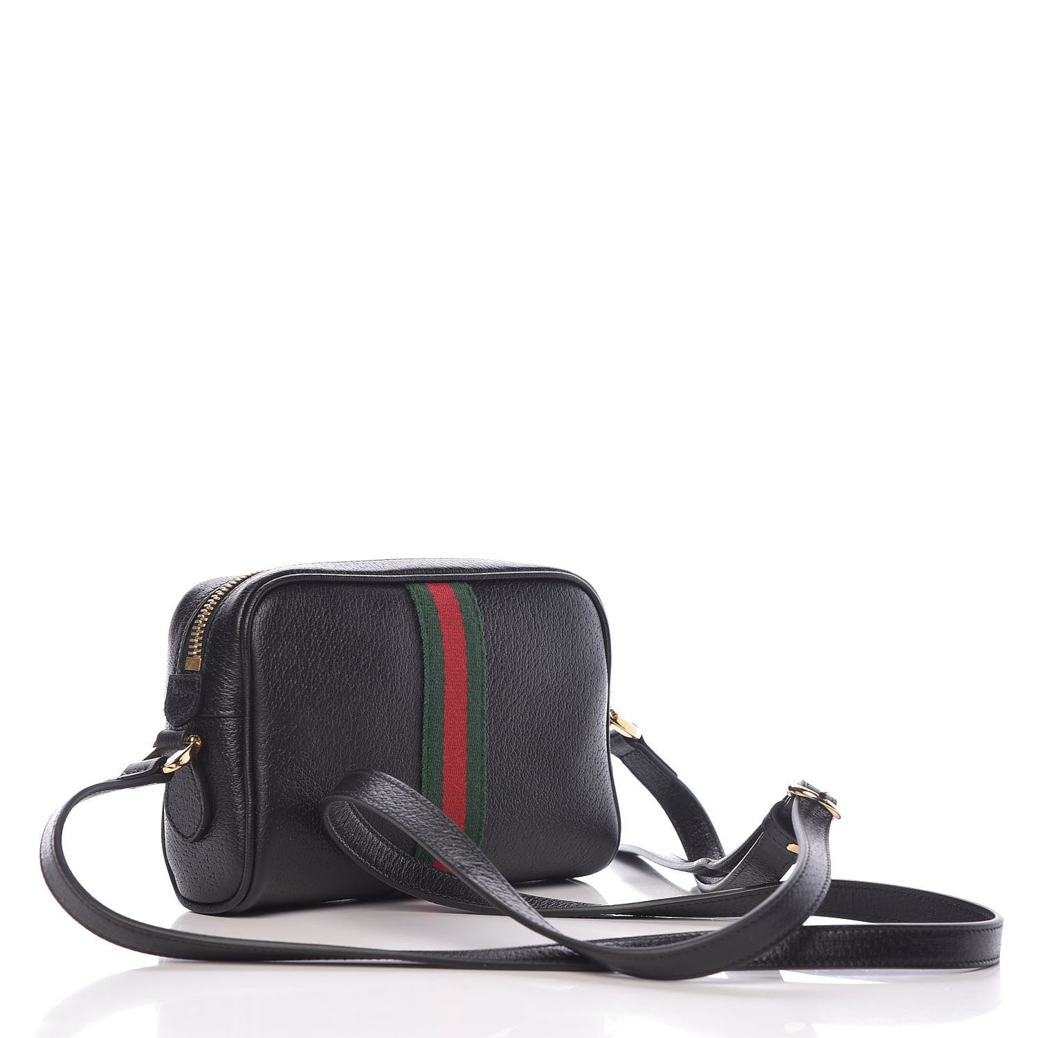 Gucci Calfskin Web Mini Ophidia Shoulder Bag Black 3 of 11