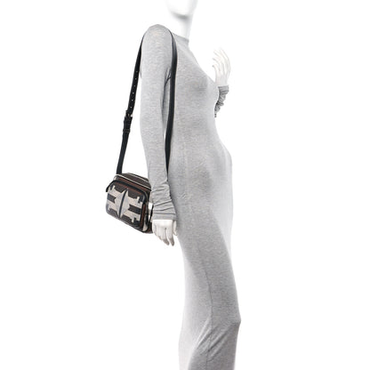 Burberry E-Canvas Calfskin Geometric Check Paddy Messenger Dark Birch Brown White 2 of 11