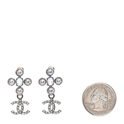 Chanel Ruthenium Crystal CC Drop Earrings 2 of 4