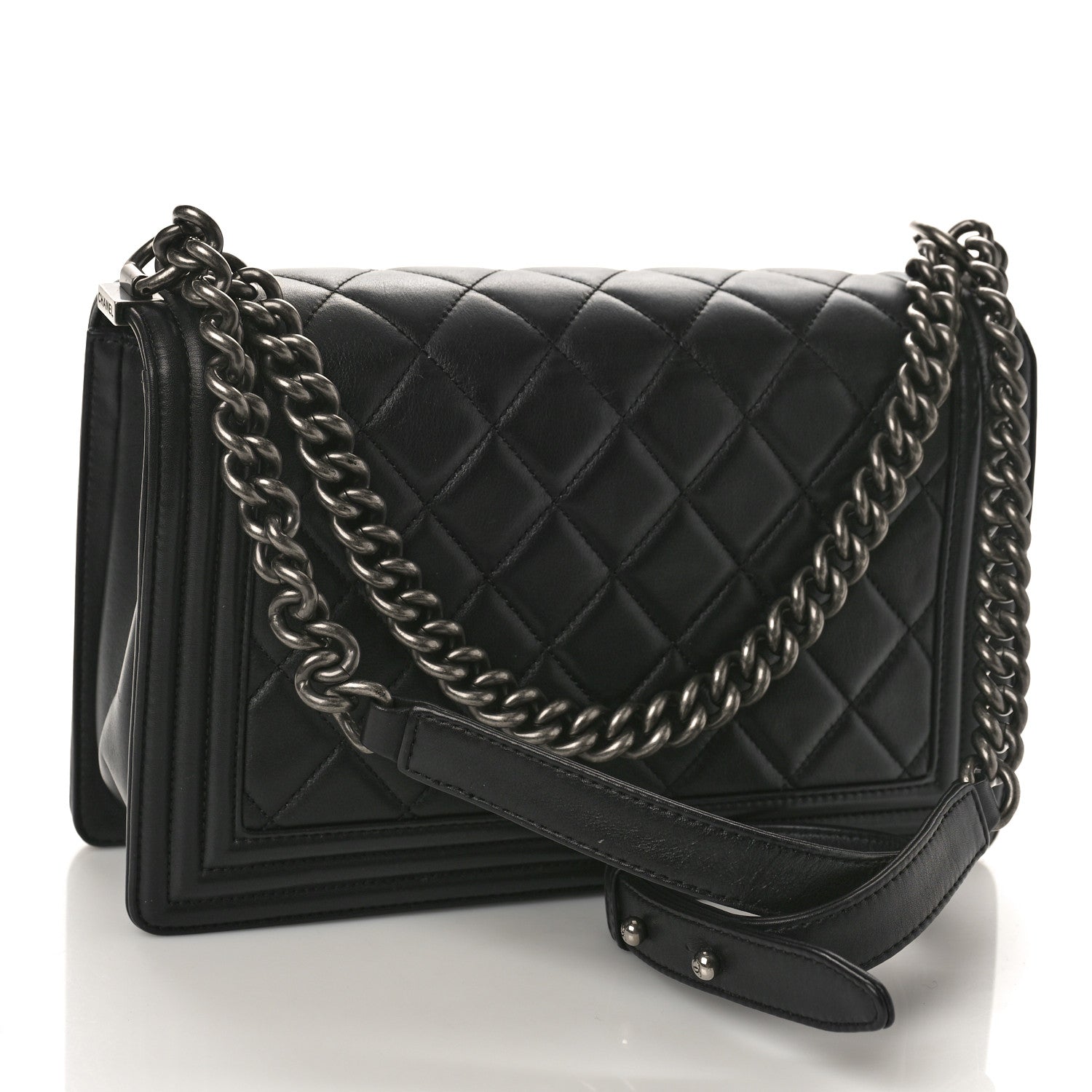 Chanel Lambskin Quilted Medium Boy Flap Black 3 of 11