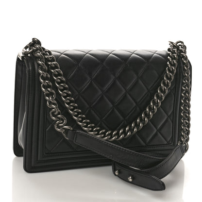Chanel Lambskin Quilted Medium Boy Flap Black 3 of 11