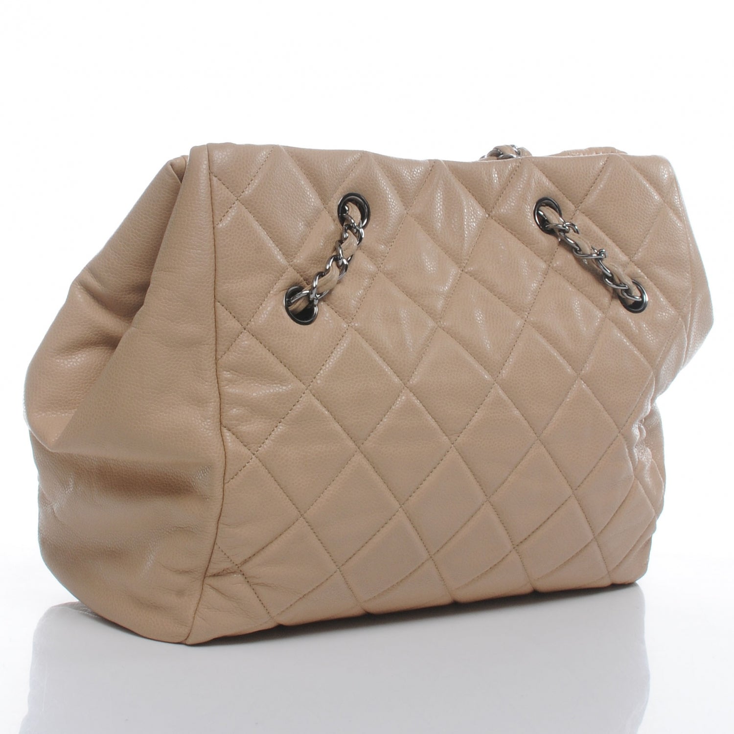 Chanel Caviar Quilted Large Cells Tote Beige 3 of 7