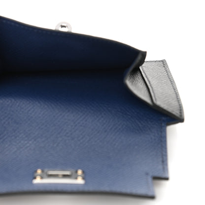 Hermes Epsom Tri-Color Kelly Pocket Compact Wallet Rouge Sellier Black Bleu Saphir 5 of 9