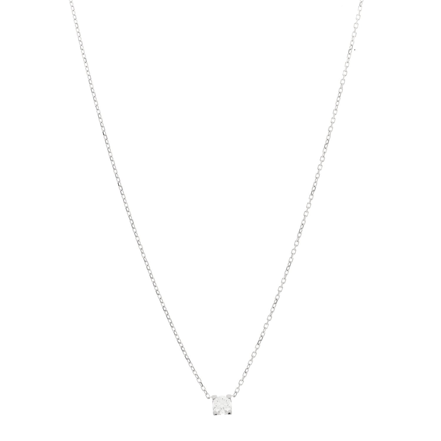 Cartier 18K White Gold Diamond .24ct C De Cartier Pendant Necklace 1 of 4