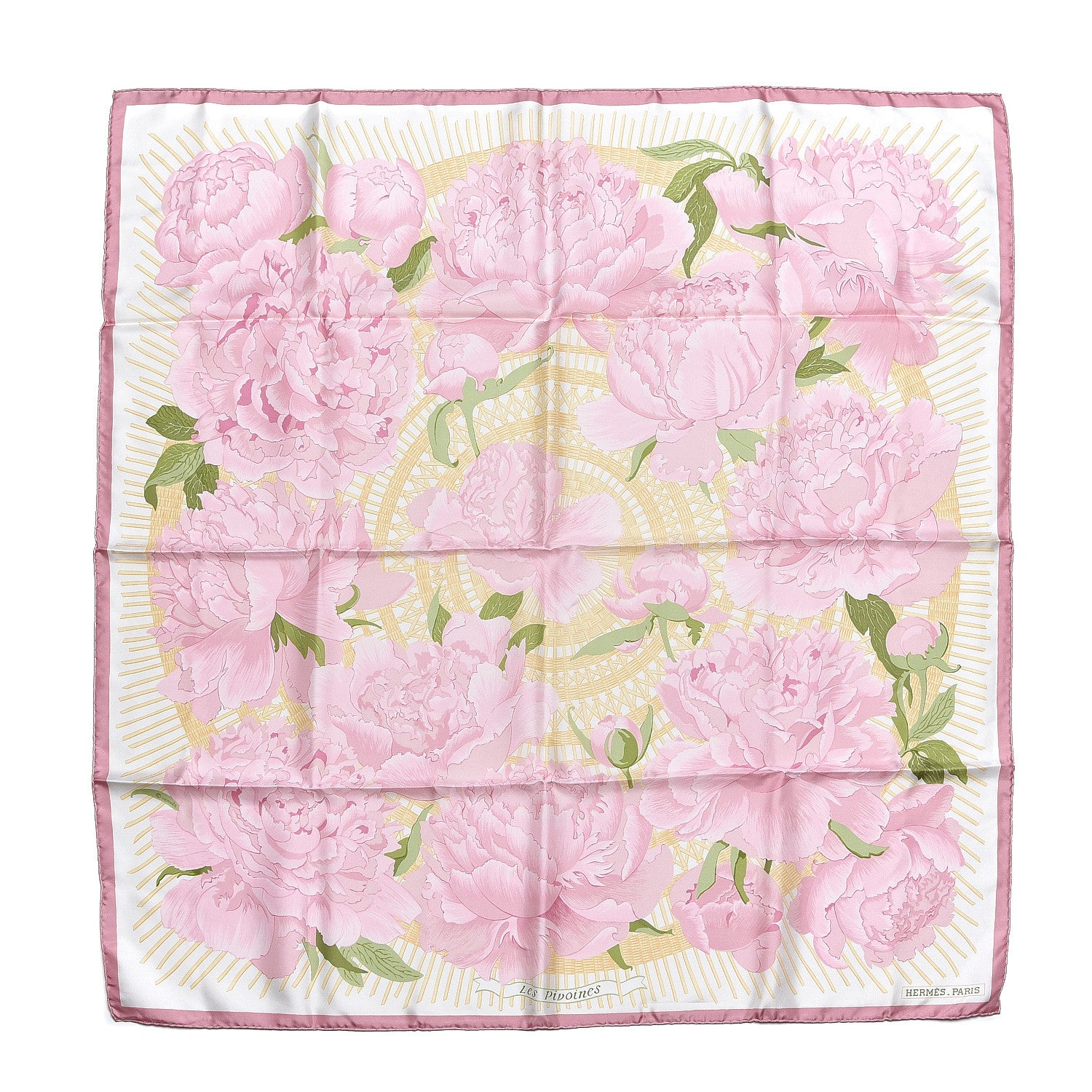 Hermes Silk Les Pivoines Scarf 90 1 of 6