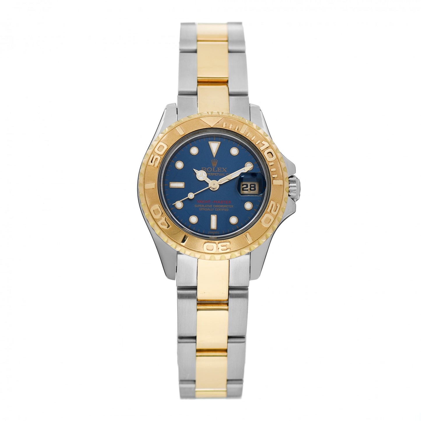 Stainless Steel 18K Yellow Gold 29mm Oyster Perpetual Date Yacht-Master Watch Blue 69623