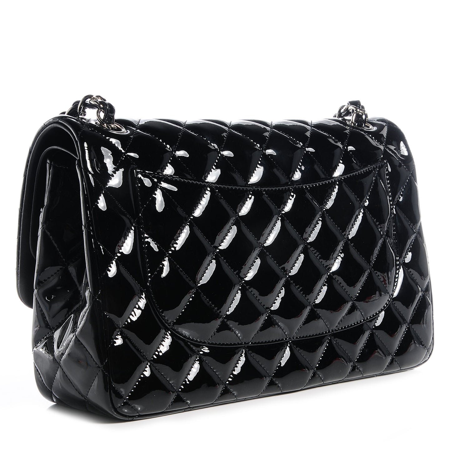 Patent Jumbo Double Flap Black