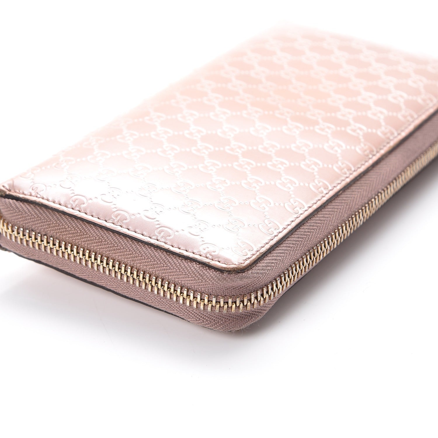 Gucci Metallic Microguccissima Zip Around Heart Wallet Pink 11 of 16