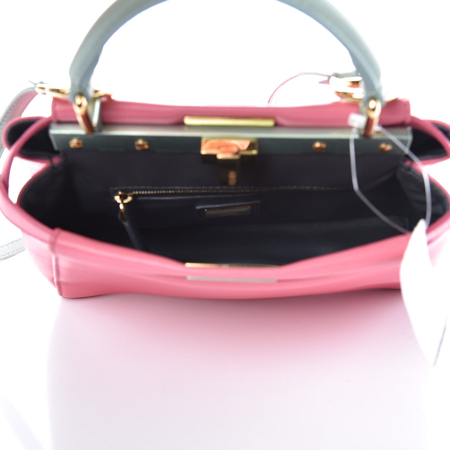 Nappa Colorblock Mini Peekaboo Iconic Satchel Rosa Fluo Oxigen Slate