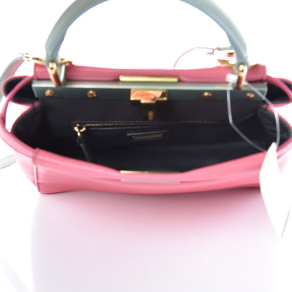 Fendi Nappa Colorblock Mini Peekaboo Iconic Satchel Rosa Fluo Oxigen Slate 5 of 9