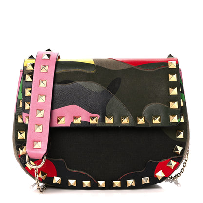 Valentino Garavani Nappa Canvas Camouflage Rockstud Flap Multicolor 1 of 11