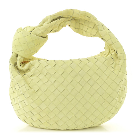 Suede Calfskin Intrecciato Teen Jodie Hobo Lemon Wash