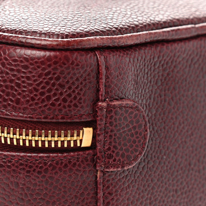Chanel Caviar Vanity Cosmetic Case Burgundy 13 of 14