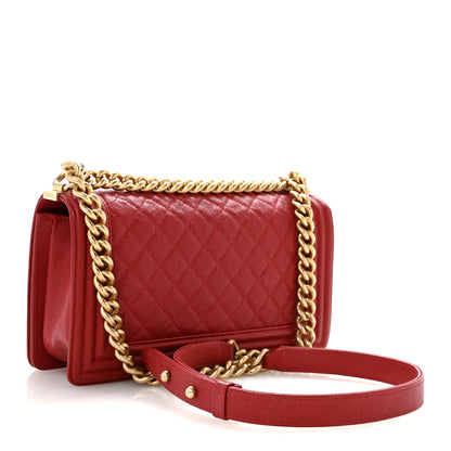 Chanel Caviar Quilted Medium Boy Flap Red 3 of 13
