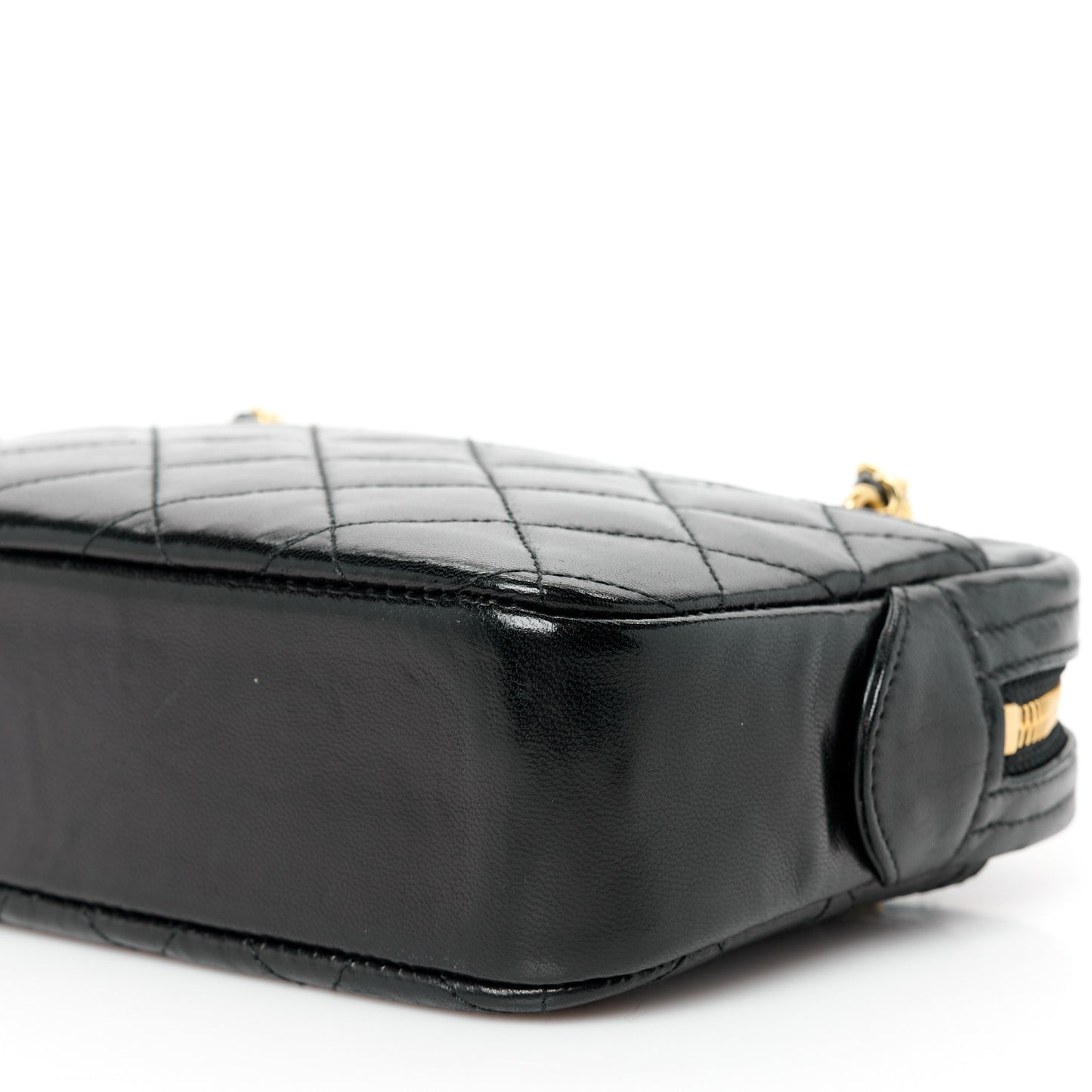 Lambskin Quilted Camera Case Black