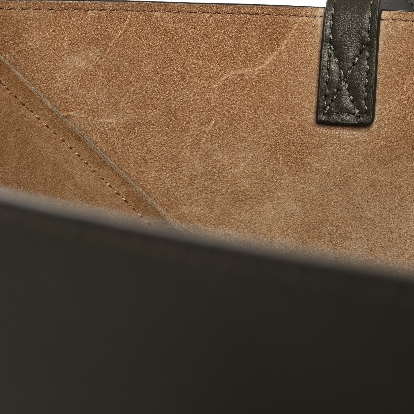 Shiny Calfskin Medium Puzzle Fold Tote Dark Khaki Green