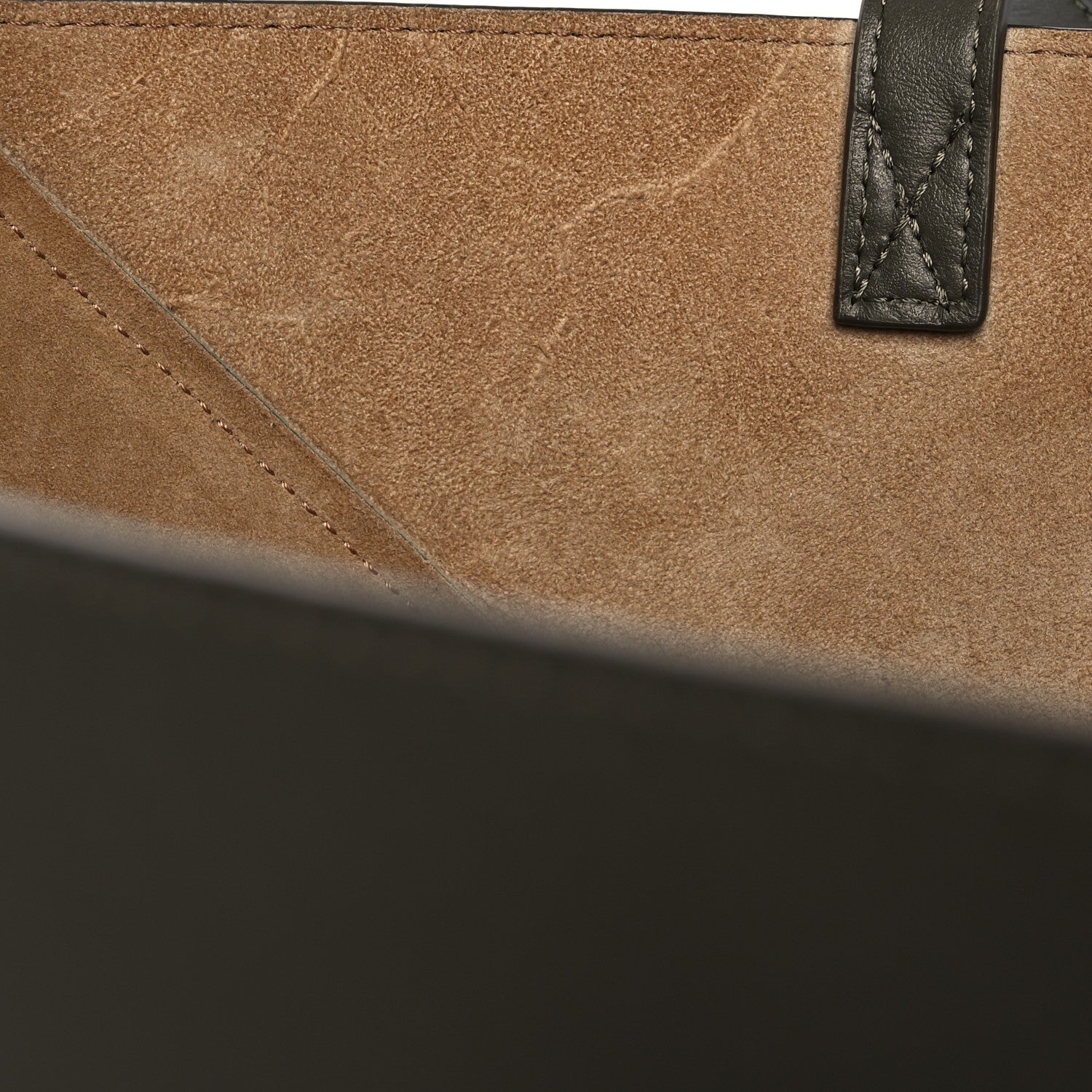 Loewe Shiny Calfskin Medium Puzzle Fold Tote Dark Khaki Green 16 of 17