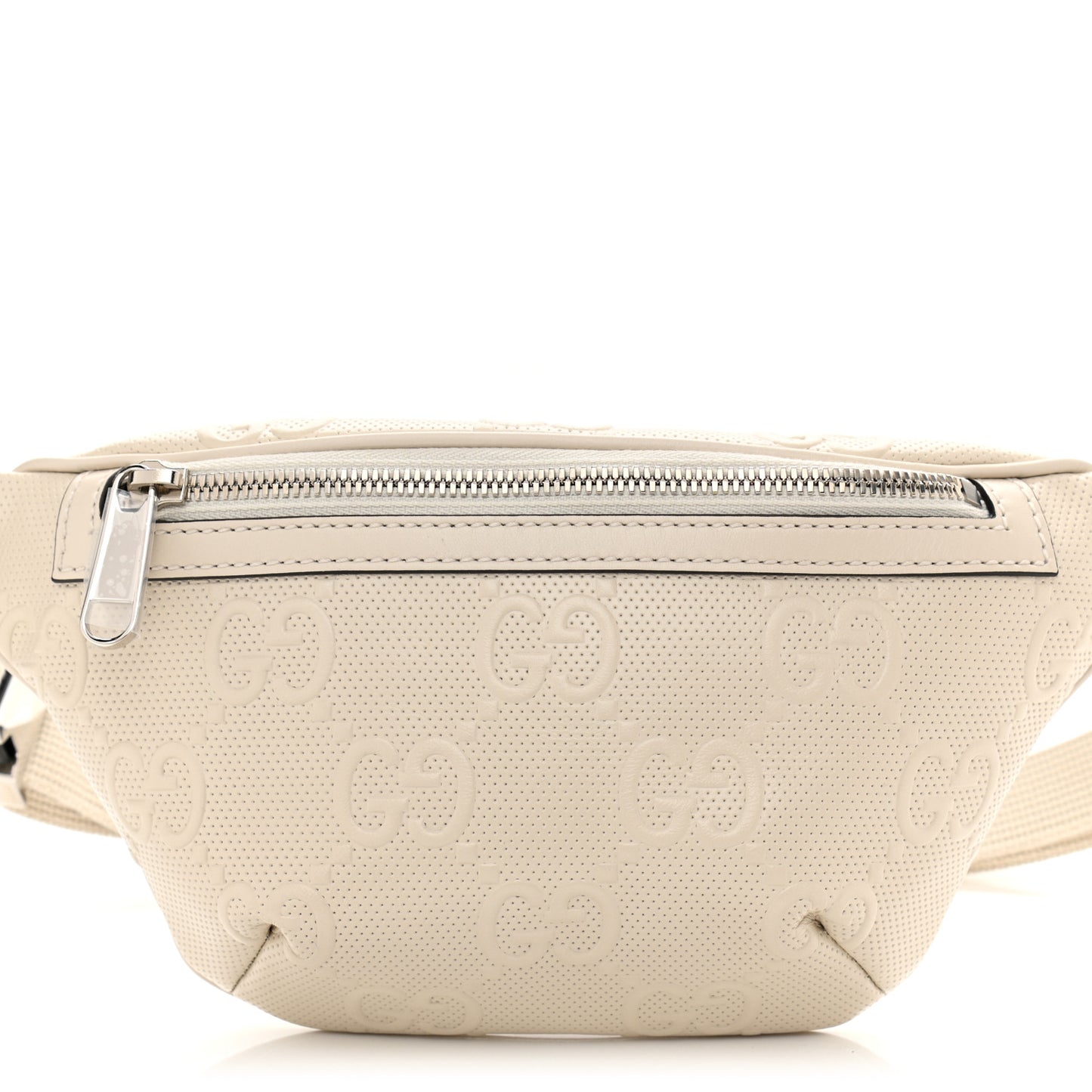 Calfskin GG Tennis Embossed Belt Bag Mystic White