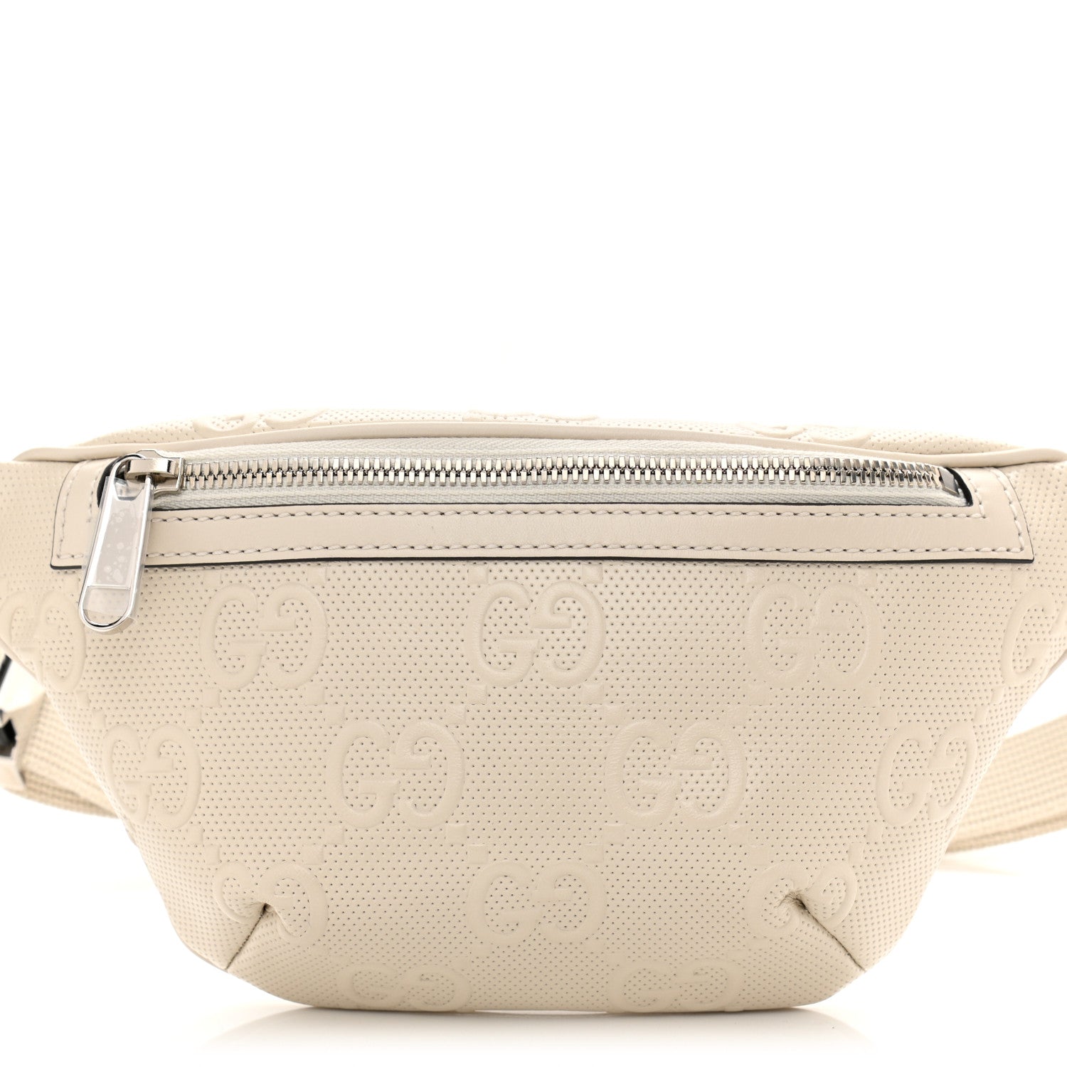 Gucci Calfskin GG Tennis Embossed Belt Bag Mystic White 8 of 10