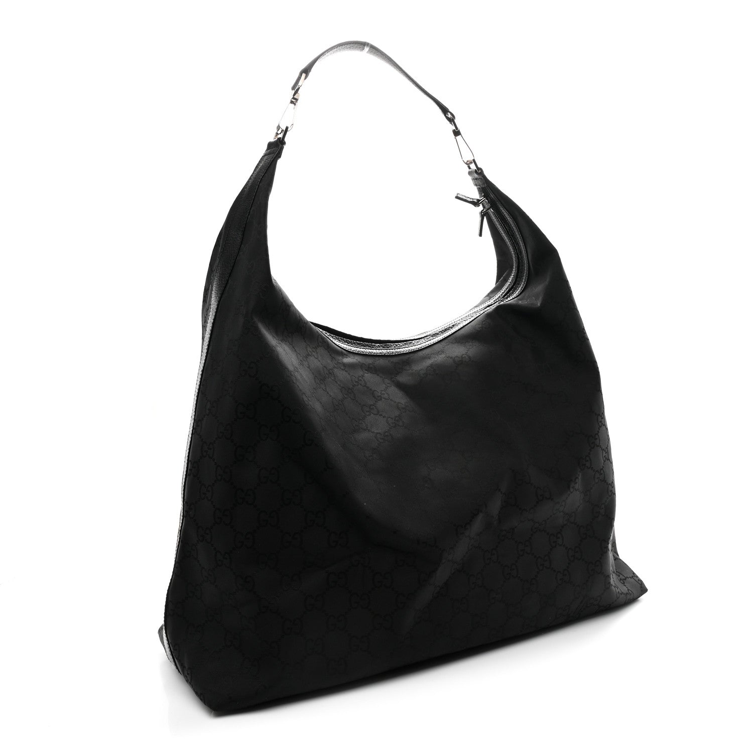 Gucci Nylon Monogram Extra Large Hobo Black 2 of 10