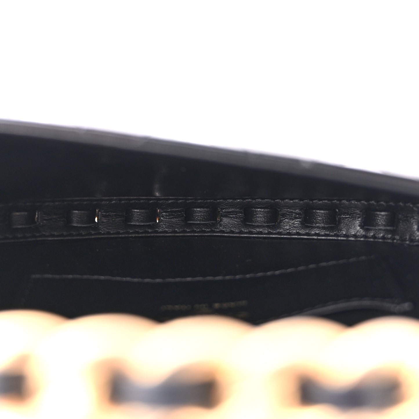 Patent Calfskin Quilted Chain Hoop Bag Black