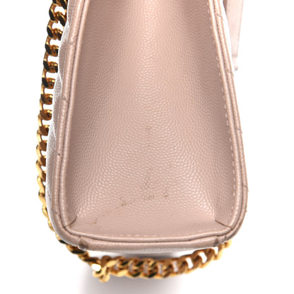 Saint Laurent Grain De Poudre Matelasse Chevron Large Monogram Satchel Rose Antic 18 of 20