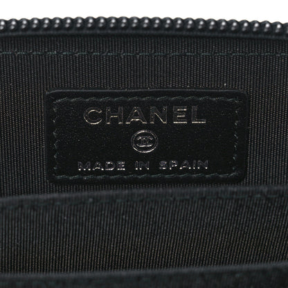 Chanel Caviar Quilted Boy Zip Around Coin Purse Wallet Black 6 of 8