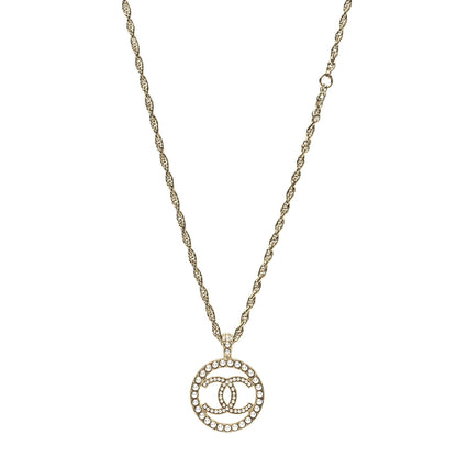 Chanel Pearl CC Round Pendant Necklace Gold 1 of 4