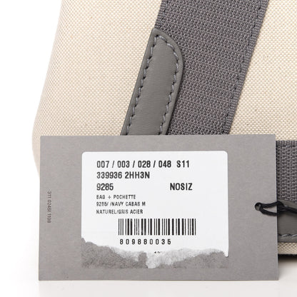 Balenciaga Cotton Canvas Calfskin M Navy Cabas Grey 12 of 13