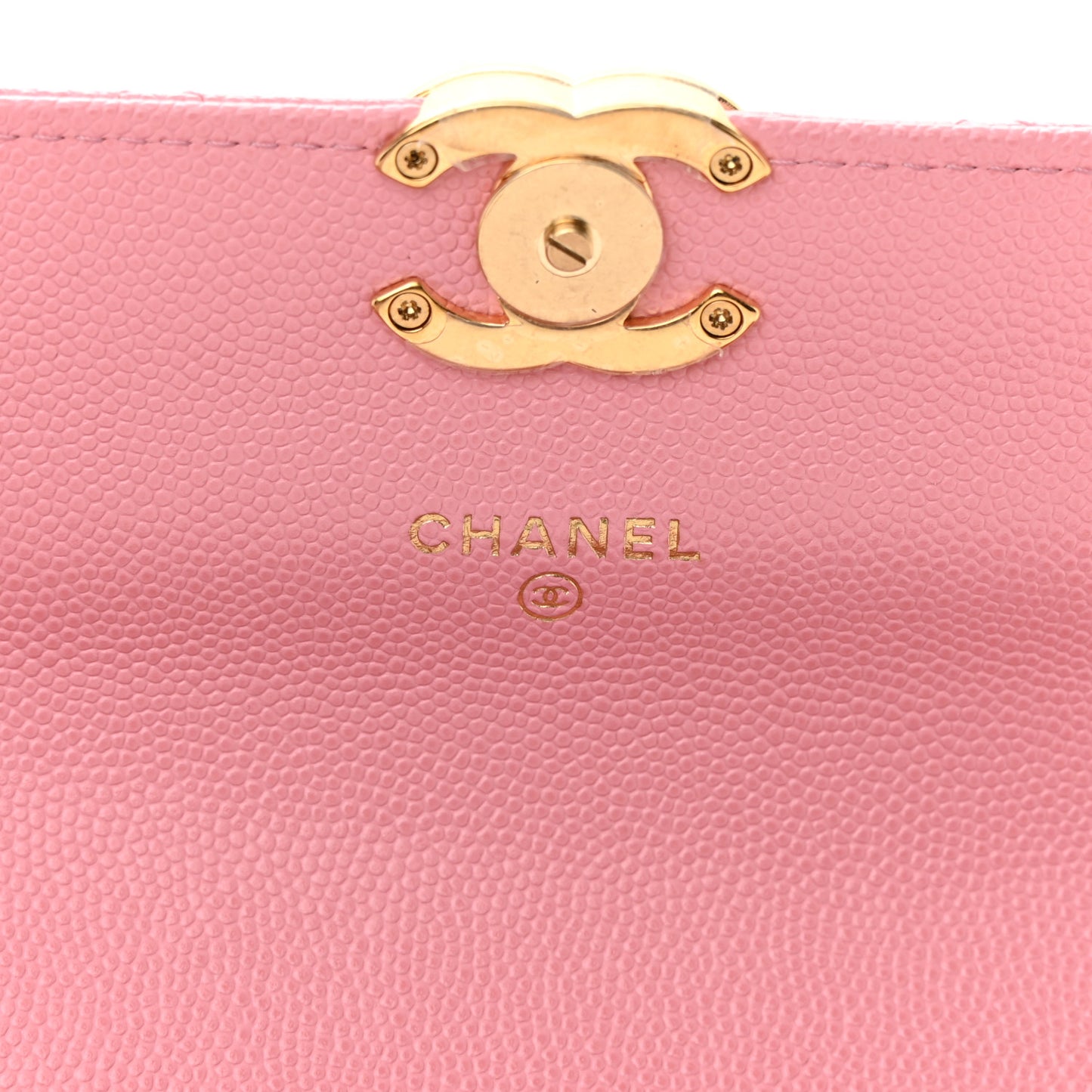 Caviar Quilted Flap Phone Holder With Chain Light Pink