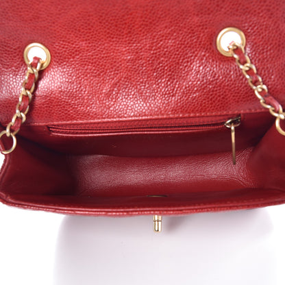 Chanel Crumpled Grained Calfskin Flap Red 5 of 8