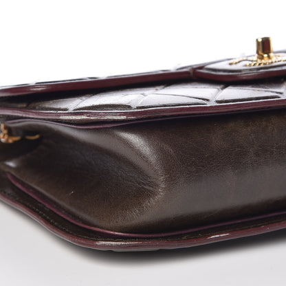 Chanel Calfskin Embossed Medium Flap Brown 10 of 11