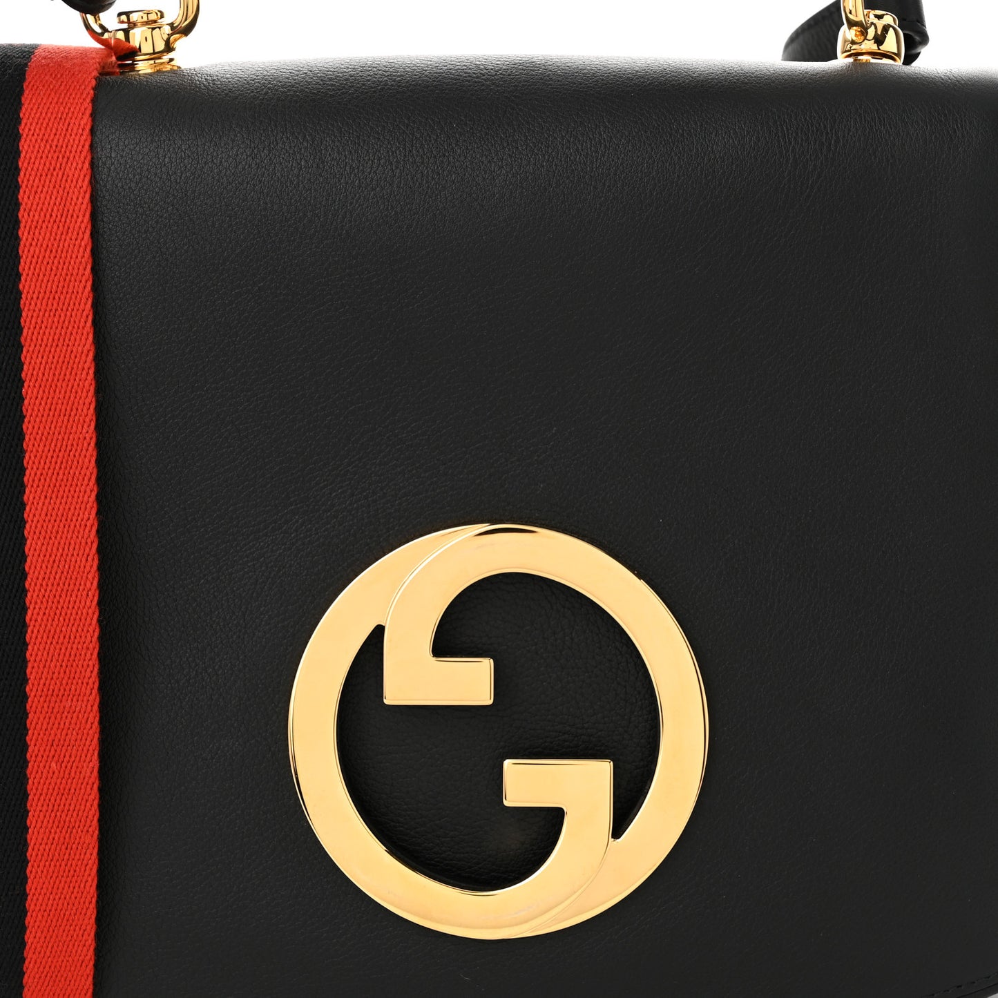 Roxy Calfskin Web Medium Studded Blondie Shoulder Flap Bag Black